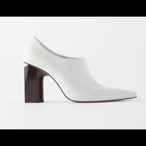 ZARA GEOMETRIC HEELED LEATHER SHOES SIZE 6 US